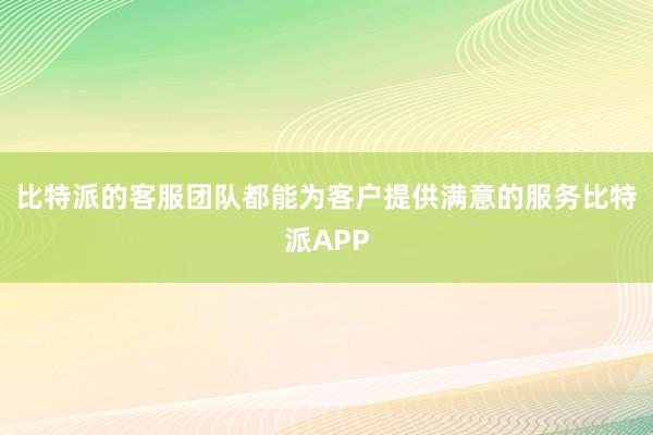 比特派的客服团队都能为客户提供满意的服务比特派APP