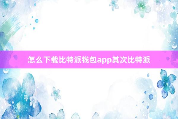 怎么下载比特派钱包app其次比特派