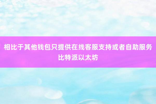 相比于其他钱包只提供在线客服支持或者自助服务比特派以太坊