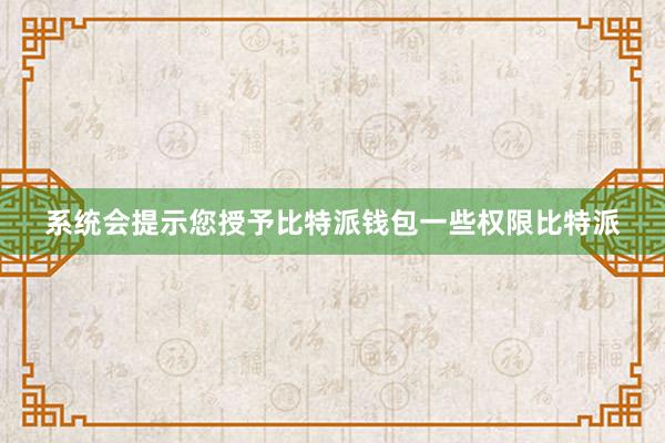 系统会提示您授予比特派钱包一些权限比特派