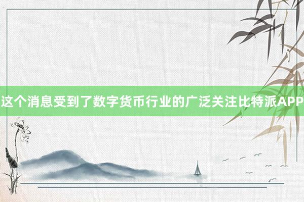 这个消息受到了数字货币行业的广泛关注比特派APP